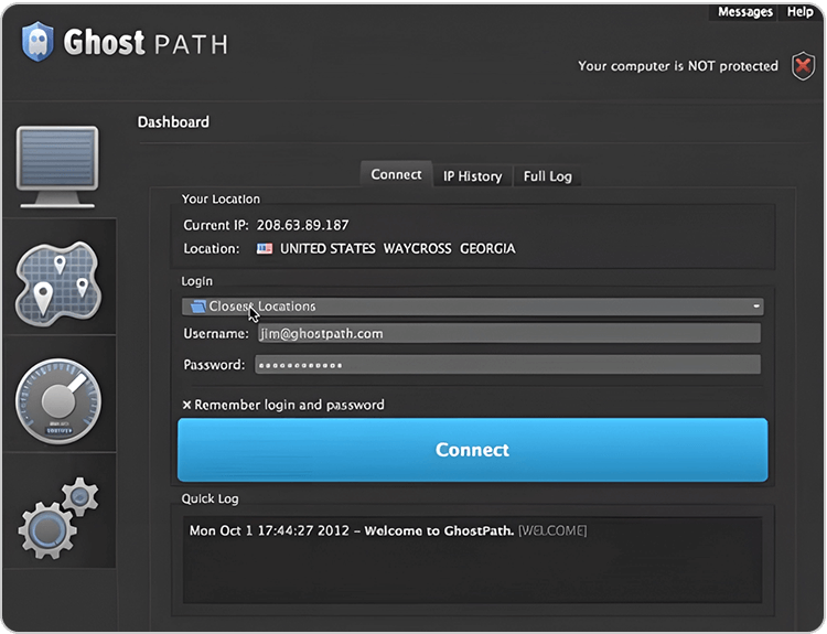 Приложение Ghost Path VPN на Windows
