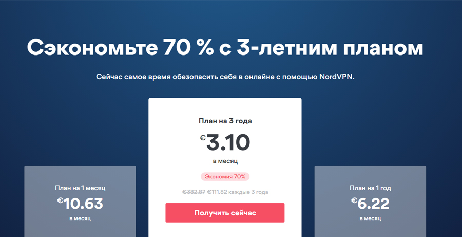 Цены на Nord VPN
