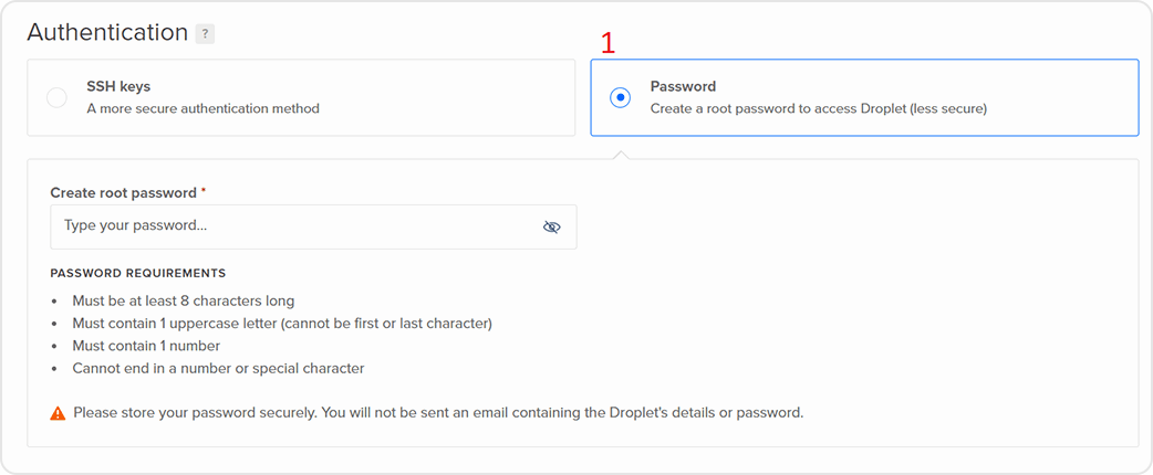 Придумать пароль для сервера